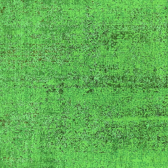 Ahgly Company Indoor Square Oriental Green Industrial Area Rugs, 5' Square