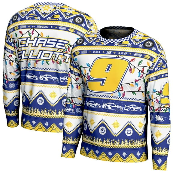 Men's ProSphere  White Chase Elliott  Holiday Sweatshirt