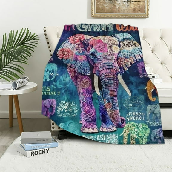 BCIIG Elephant Gifts for Adults Girls, Best Elephant Gifts for Women, Elephant Decor Unique, Elephant Blanket Throw Christmas Valentine Mother’s Day Birthday Gifts for Elephant Lovers 40x50in