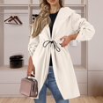 thumbnail image 5 of Wutalume Women's Loose Casual Solid Color Lightweight Long Sleeve Hooded Jacket, Comfortable Fit, Perfect for Fall and Spring, Versatile for Daily Wear and Layering,White XL, 5 of 8