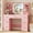 Pink, variant on Large Vanity Desk with LED Lighted Mirror & Power Outlet,Makeup Vanity Table, Pink