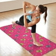 thumbnail image 6 of Pink Skull Snowflake Pattern Hot Yoga Mat Towel Non Slip for Hot Yoga - Quick-Drying Yoga Mat Cover with 4 Corner Pockets with Travel Bag - Hot Yoga Towel Non Slip Grip Moisture Wicking Sweat 70"x26", 6 of 6