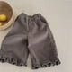 thumbnail image 1 of Nuevos pantalones hasta el tobillo de pana para primavera y otoño para niños de 1 a 7 años, pantalones florales con volantes coreanos para niñas, pantalones casuales recortados para niños, 1 of 6