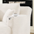 thumbnail image 3 of FFH 65.4" Chaise Lounge Indoor, Modern Corduroy Fabric Indoor Lounge Chair, Sleeper Sofa for Living Room, Small Space, White, 3 of 10