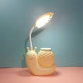 thumbnail image 1 of Feltree Snail Shaped USB Rechargeable Desk Lamp with Storage, 360° Flexible Gooseneck Eye Protection Reading Light & Study Lamp for Kids Room Decor, 1 of 8