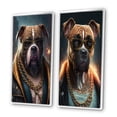 thumbnail image 3 of Designart "The NYC Gangster Boxer I" Dog Boxer Gangster Mafia Framed Wall Art Set Of 2 - Gold Animals Frame Gallery Set For Office Decor, 3 of 7