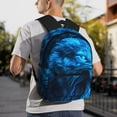 thumbnail image 7 of Fotbe Blue Fire Wolf Lightweight Casual Laptop Backpack for Men and Women, Daily use Waterproof backpack, Backpack for College, 7 of 7