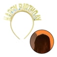 thumbnail image 6 of HOMYL Happy Birthday Headband Glitter Birthday Tiara for Party Holiday Celebration Yellow, 6 of 8