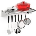 thumbnail image 2 of GloryStar Kitchen Storage Rack and Organization, Stainless Steel Metal Wall Shelf with 10 S Hooks, 2 of 7