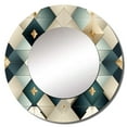 thumbnail image 2 of Designart "Cubic Harmony In Teal And Grey Marble" Geometric Rund Mirror For Wall Decor - Large Teal Round Print Mirror - Round Modern Mirror - Wall Mounted Round Large Mirror - 29" x 29", 2 of 6