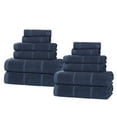 thumbnail image 2 of Superior Milo 12 Piece Smart Twist Cotton Towel Set, Medium Weight Ribbed Design Towels, Navy Blue, 2 of 10