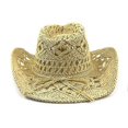 thumbnail image 3 of Women/man Hand Made Pierced Cowboy Hat Wide Brim Sun Hat-black, 3 of 5