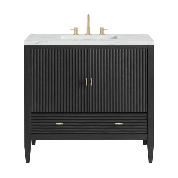 James Martin Vanities 485-V36-3Enc Myrrin 36" Single Basin Wood Vanity Set - Carbon Oak