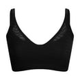 thumbnail image 2 of Nmnitkp Nursing Bras for Breastfeeding, Antibacterial Soft Fabric Seamless Pregnancy Maternity Bra Wireless Classic Jelly Strip Support Nursing Bra Black,L, 2 of 4
