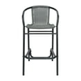 thumbnail image 6 of Flash Furniture Set of 2 Commercial Grade Indoor-Outdoor PE Rattan Restaurant Barstool with Black Aluminum Frame and Footrest in Gray, 6 of 16