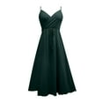 thumbnail image 4 of Efsteb Women's Maxi Dresses Summer Spaghetti Strap Wrap V-Neck Formal Dresses Ruched Bridesmaid Wedding Guest Maxi Dress Cocktail Gown （Green，M）, 4 of 8