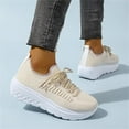 thumbnail image 2 of Vedolay Flats Sneakers Women's Sneakers Outdoor Fashion Comfort Rubber Sole Flats Shoes,Beige 7.5, 2 of 5