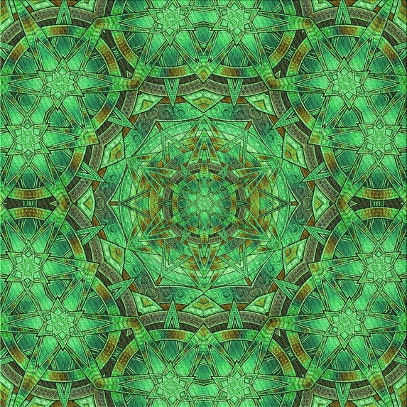 Ahgly Company Machine Washable Indoor Square Transitional Neon Green Area Rugs, 4' Square