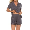 thumbnail image 4 of yievot Womens Pajama Sets Modal Cotton Short 2Pcs Lounge Sets Button Down Pjs Sleepwear Loungewear, 4 of 5