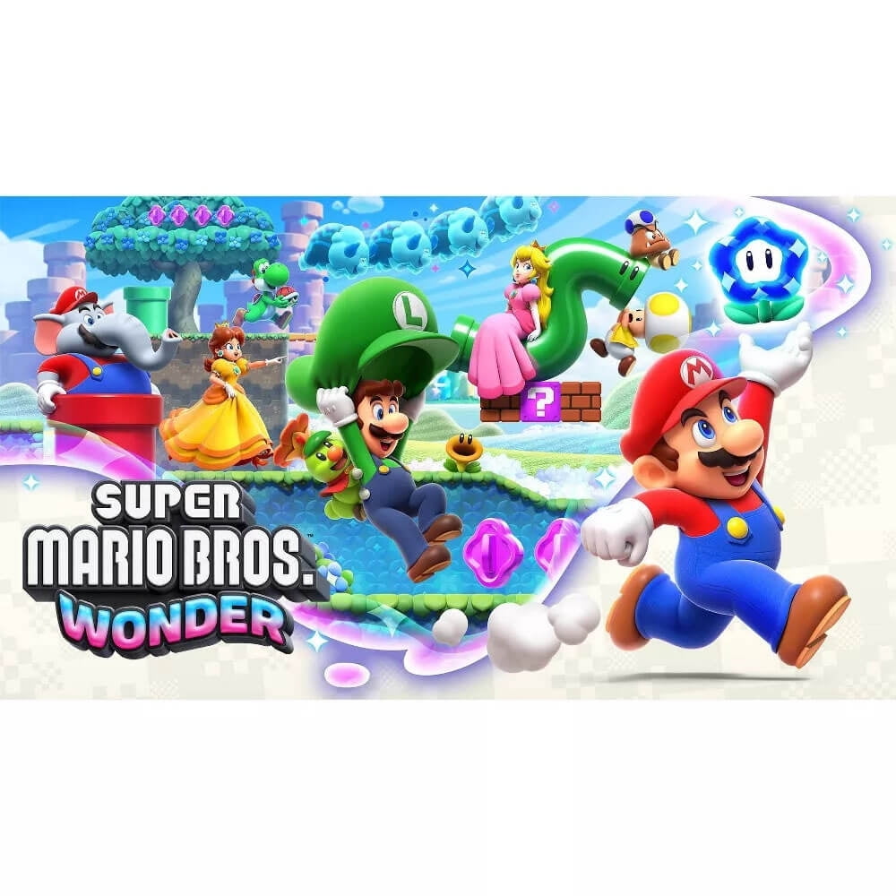 Open Box Nintendo Super Mario Bros. OLED Model Wonder Bundle (Nintendo Switch)