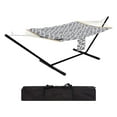 thumbnail image 1 of QinaQin Double Hammock with Hardwood Struts and Nylon Rope, 12-Foot Large Hammock with Support Frame, Maximum Weight Capacity 450 Lbs, 1 of 8