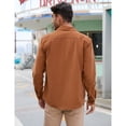 thumbnail image 4 of Men's Casual Shirt Corduroy Plaid Button Down Work Shirt Jacket with Pocket Shirts, 4 of 5
