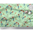 thumbnail image 2 of Soimoi Moss Georgette Fabric Branches,Leaves & Macaw Parrot Bird Printed Fabric 1 Yard 42 Inch Wide, 2 of 3