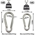 thumbnail image 5 of 4Pcs M6 Spring Snap Hooks Heavy Duty Stainless Steel 304 Swing Set & 6Pcs Stainless Steel Spring Snap Hook Carabiner, 5 of 10