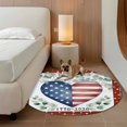 thumbnail image 3 of Independence Day Love Heart Washable Round Area Rug 3 ft, Red Blue Star Stripe Eucalyptus Leaf Wood, Soft Non Slip Rugs Stain Repellent Indoor Felt Carpet for Living Dining Room Bedroom Home Office, 3 of 9
