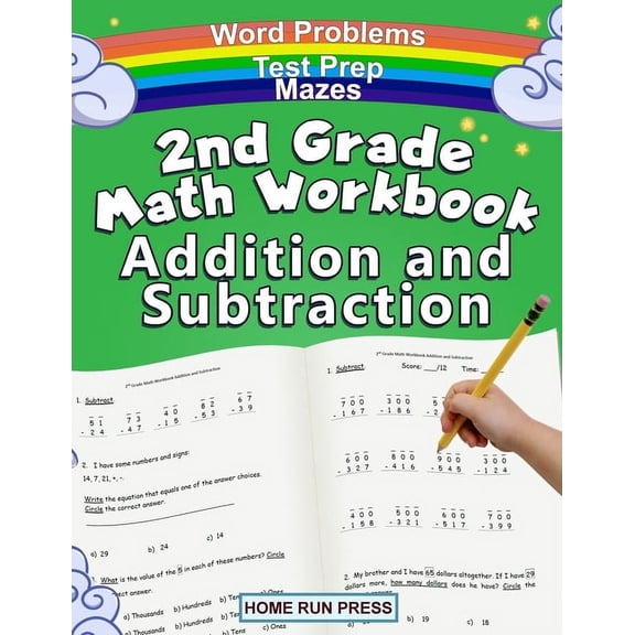 2nd Grade Math Workbook Addition and Subtraction: Second Grade Workbook, Timed Tests, Ages 4 to 8 Years, (Paperback)