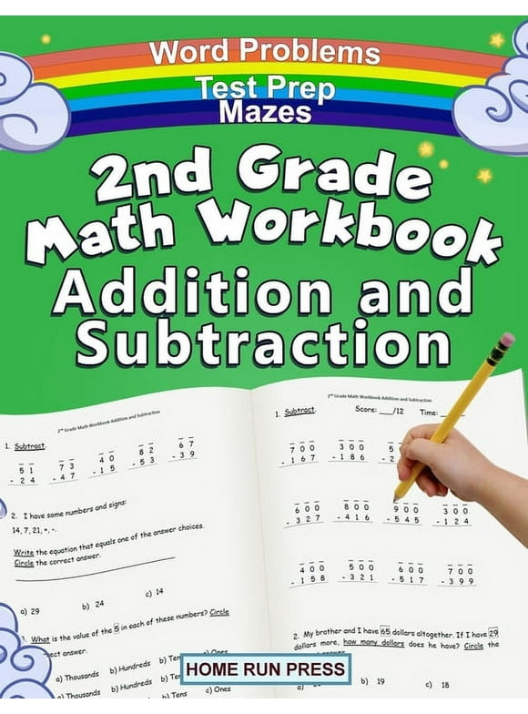 2nd Grade Math Workbook Addition and Subtraction: Second Grade Workbook, Timed Tests, Ages 4 to 8 Years, (Paperback)