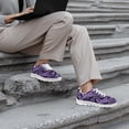 thumbnail image 4 of COEQINE Women Halloween Sneakers Breathable Mesh Lace Up Running Shoes Puppy Footprint Travel Outdoor White Sole Training Athletic Sport Footwear, Bat Cobweb Purple, 4 of 7