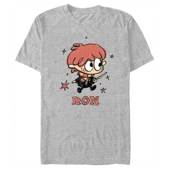 Men's Harry Potter Ron Starry Cartoon Graphic Tee Athletic Heather Small