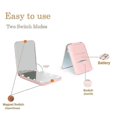 thumbnail image 4 of Pocket Mirror,2X Magnification LED Compact Travel Makeup Mirror with Light,Portable,Folding,Small Lighted Mirror for Gift, 4 of 5