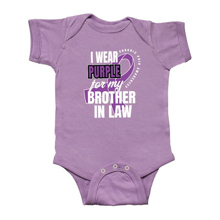 

Inktastic Chronic Pain I Wear Purple For My Brother in Law Gift Baby Boy or Baby Girl Bodysuit
