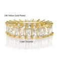 thumbnail image 4 of GEMSME 14K Gold Plated Ring Cubic Zirconia Emerald Cut Eternity Ring Band for Women Men（8）, 4 of 6