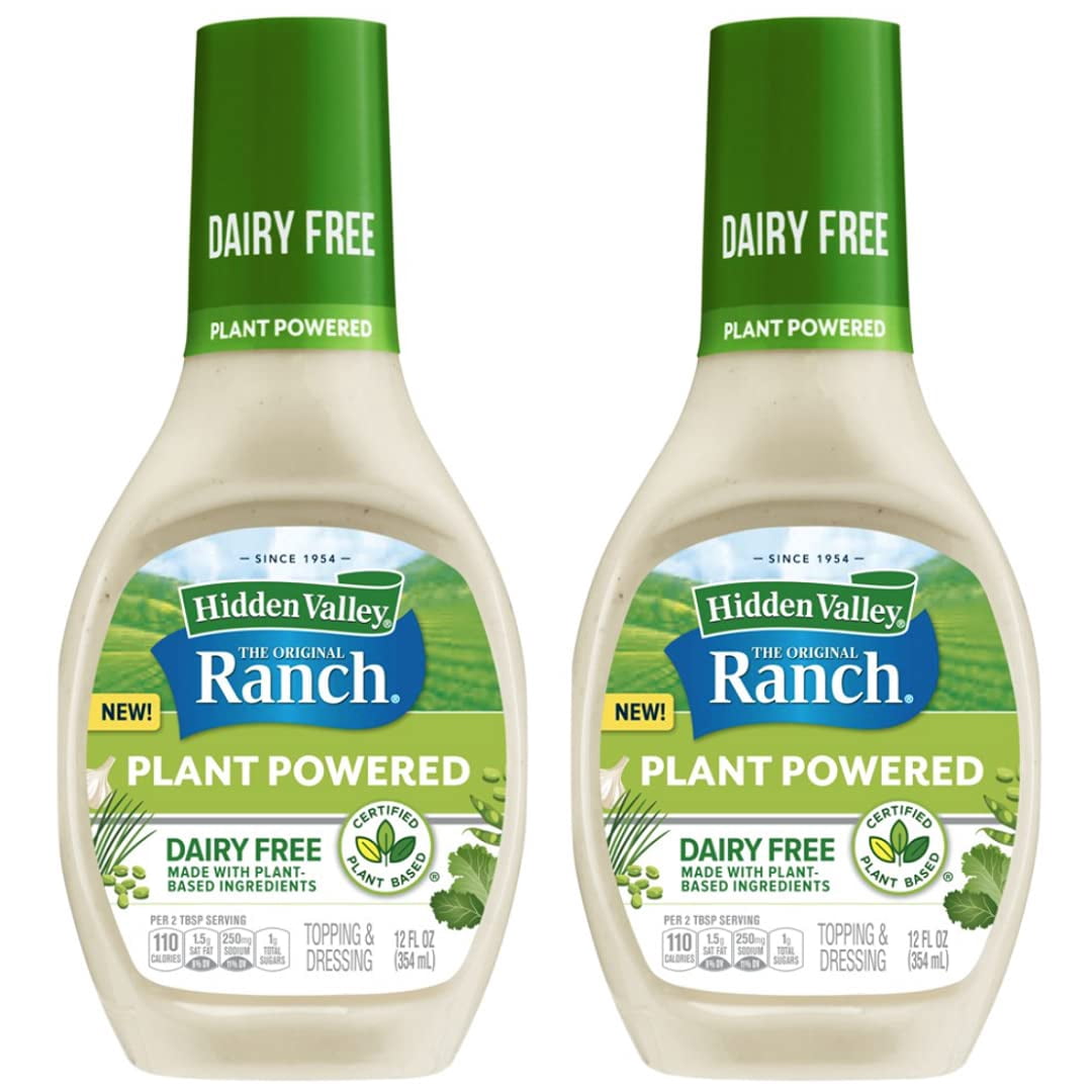 Hidden Valley Ranch, Plant Powered, Dairy Free, Salad Dressing (Pack of 2)