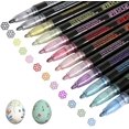 thumbnail image 1 of shiyou-Double Line Outline Pens - 12 Colors Self Outline Line Pen, Outline Markers Pens for Art, Drawing, Greeting Cards, Craft Projects, Posters, Painting, Self Journal, 1 of 4