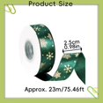 thumbnail image 3 of Christmas Satin Ribbon Rolls,75.46Ft Gold Foil Snowflake Printed Holiday Ribbon, Merry Christmas Fabric Ribbon for Gift Wrapping, Xmas Tree Wreath Garland Bow Making Home Seasonal Party Decor, 3 of 4