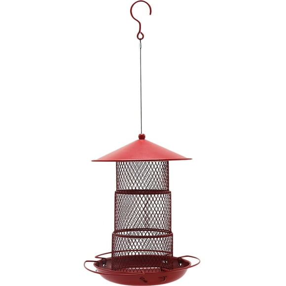 Hummingbird Feeder Squirrel-proof Finch Feeders for Outdoors Hanging Wrought Iron Red