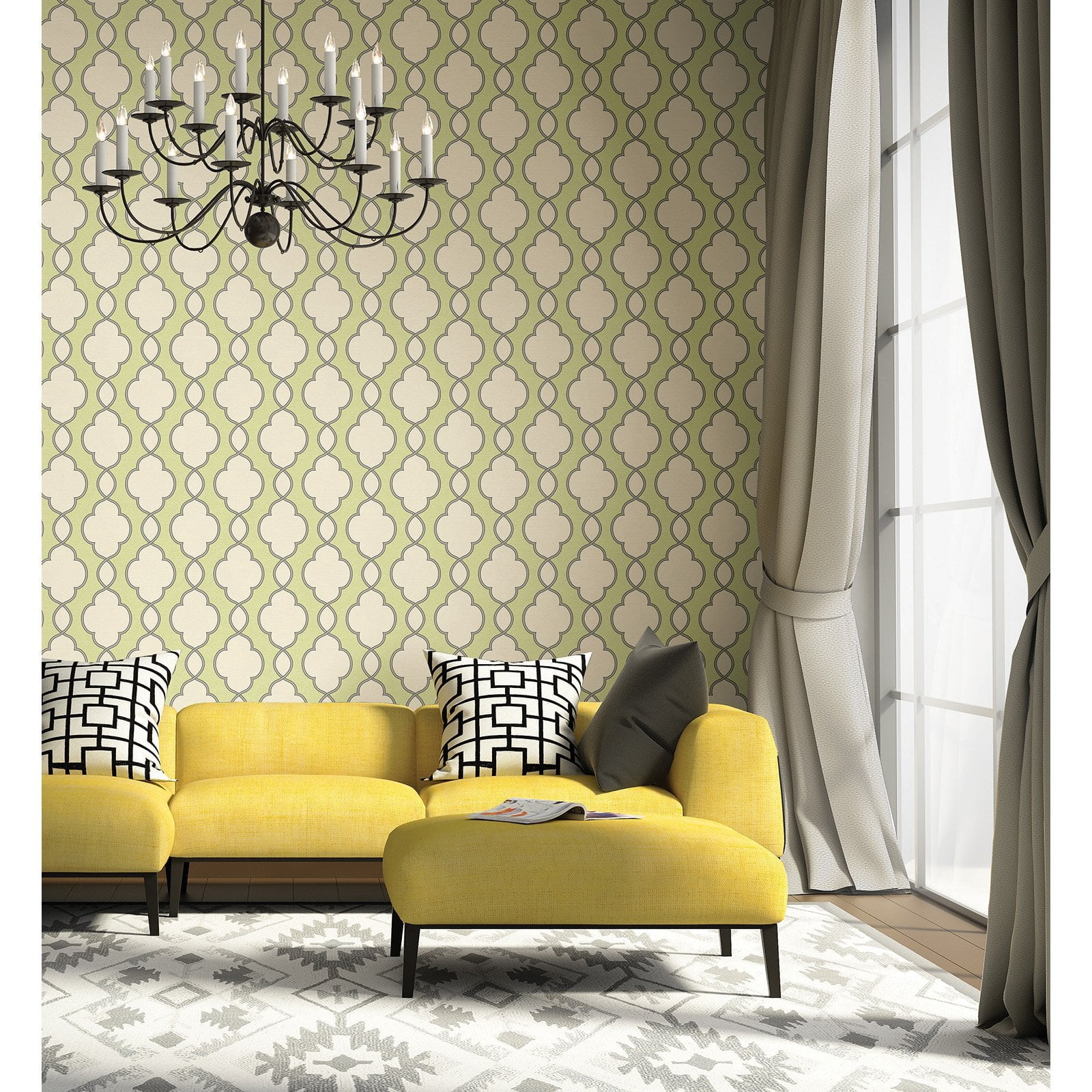 A - Street Prints Symetrie Structure Chain Link Wallpaper, 27-in by 33-ft, 74.25 sq. ft.