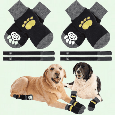 Dog Paw Protector Socks, Anti-Slip Dog Boots for Large Dogs, Set of 4