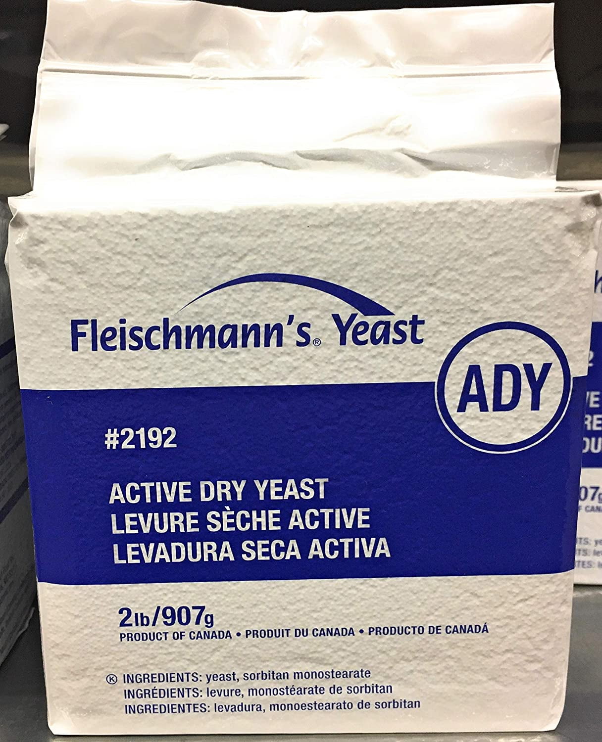 Fleischmanns Active Dry Yeast Vacuum Pack - 2lb 907g Highly Stable & Reliable, Bake White, Brown or Whole Grain Bread, Danish Puff Pastry, English Muffins, Sweet Bread, Cinnamon Buns