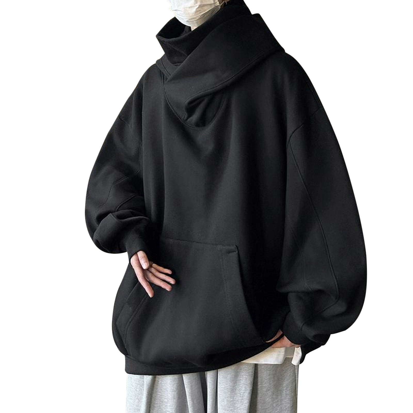 Man Autumn and Winter Trendy Hoodies Solid Long Sleeve Hoodie