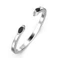thumbnail image 2 of 0.08ct Marquise Cut black diamond moissanite Open Design 10k White Gold Wedding Band, 2 of 4