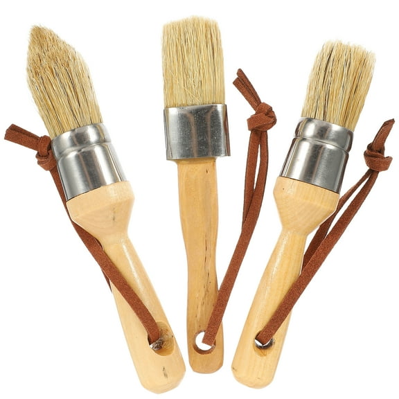 3 Pcs Paint Practicing Watercolor Brush Chalk Wax Beech Round Painting Bristles
