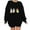 Black C, variant on Halloween Sweatshirts Women Letter Print Long Sleeve Shirts Fall Holiday Crew Neck Pullover Tops