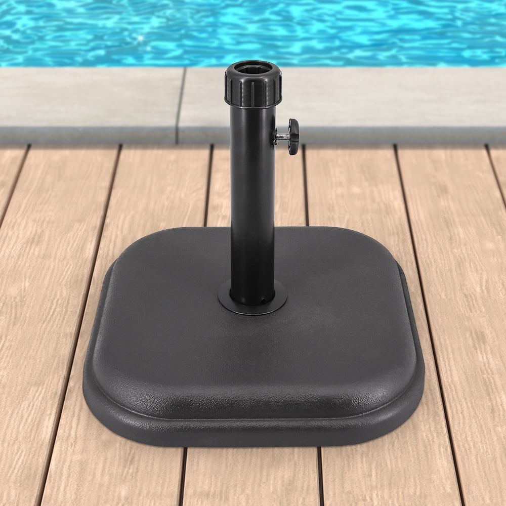Abble 24 lbs Black Square Steel and Resin Patio Umbrella Base