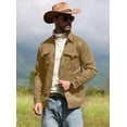 thumbnail image 2 of Fexilor Men's Flannel Lined Jacket, Plaid Brushed Lining, Cowboy Western Twill Outdoor Shirt Jacket, 2 of 7