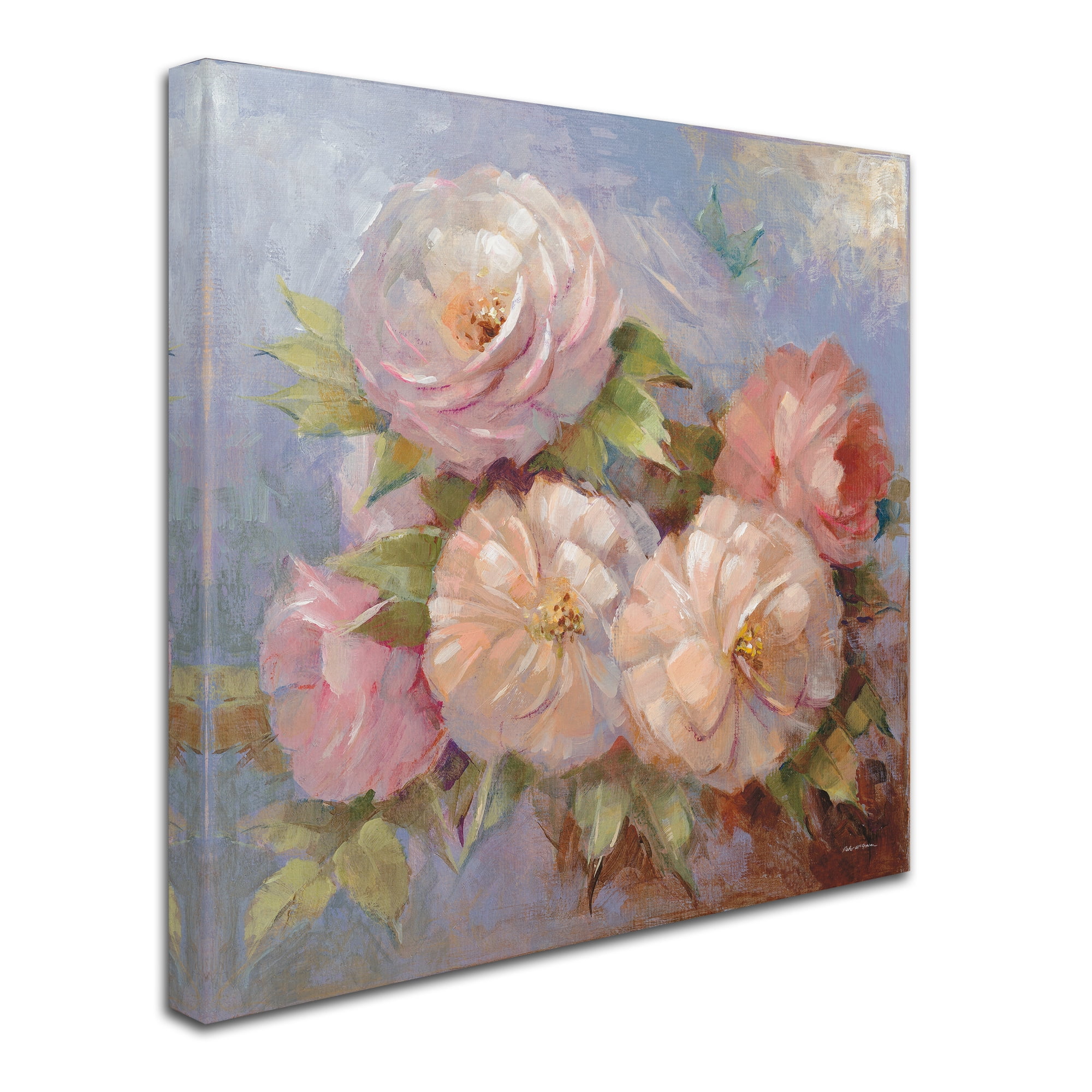 Trademark Fine Art 'Roses on Blue III Crop' Canvas Art by Peter McGowan